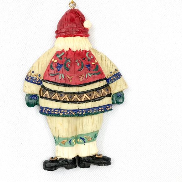 Santa Pair of Ornaments in Traditional Slavik Dress Resin ornaments with loops - Picture 3 of 8